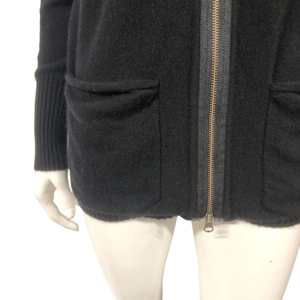 Qi Cashmere Black Zip Front Cardigan Sweater Womens Size S Small - Picture 4 of 8